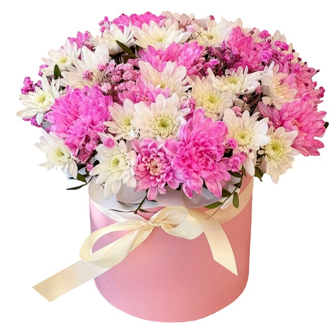 Букет цветов "Шляпная коробка Радостное ожидание" Букет цветов "Шляпная коробка Радостное ожидание"